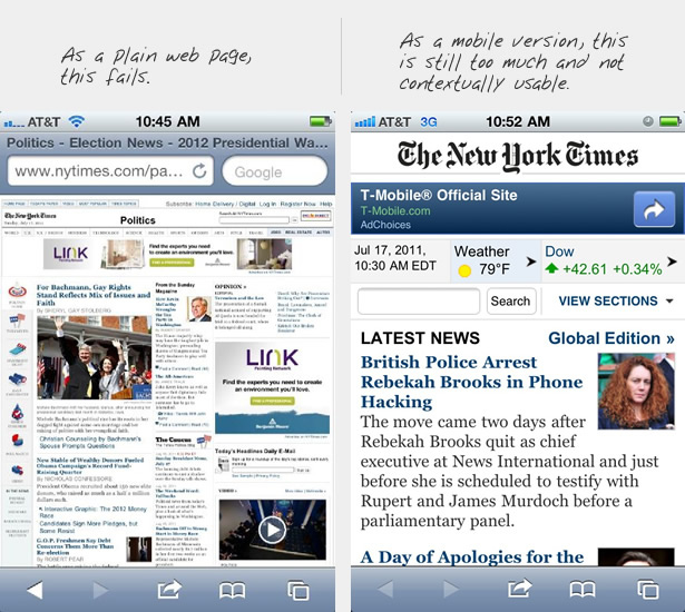 NYT site and mobile site