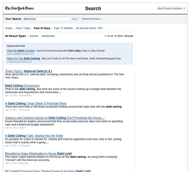 NYT search results